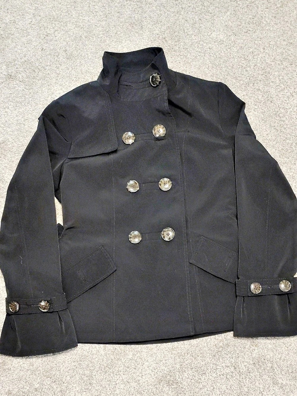croft&barrow Black Trench Coat Size Small